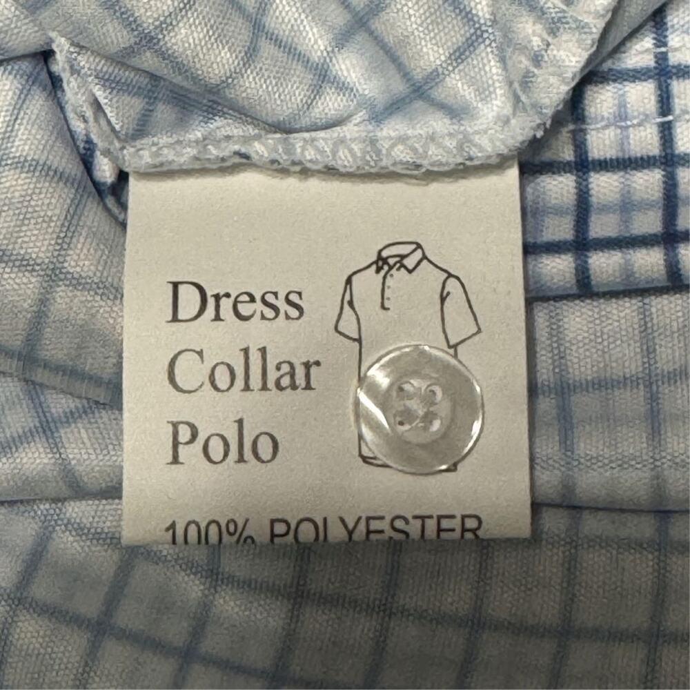COLLARS & CO Mens Semi Spread Collar Button Polo Blue Tattersall NWT XL Relaxed - Picture 8 of 8